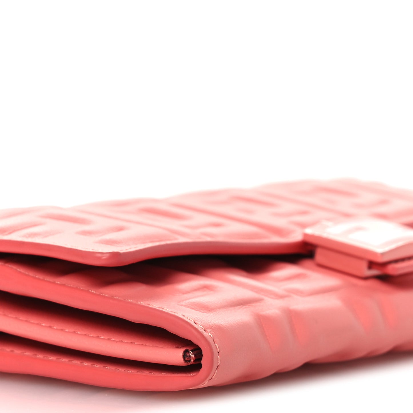 Nappa FF Embossed Continental Wallet On Chain Rosa Pesca