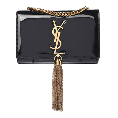 Saint Laurent Patent Small Classic Monogram Kate Tassel Satchel Black 1 of 8