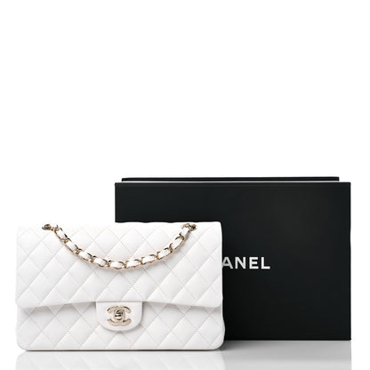 Chanel Caviar Quilted Medium Double Flap White 10 of 10