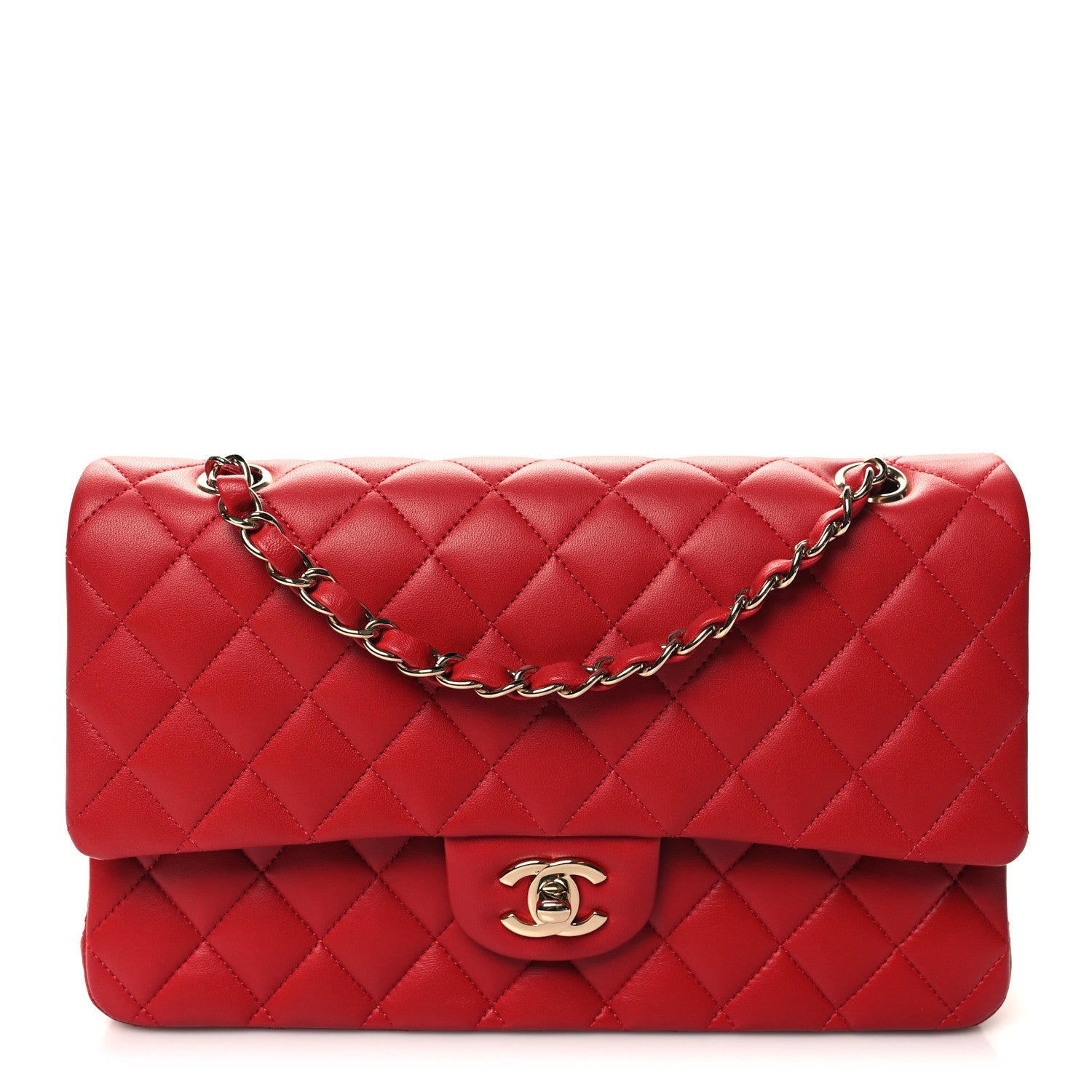 Chanel Lambskin Quilted Medium Double Flap Red 1 of 11