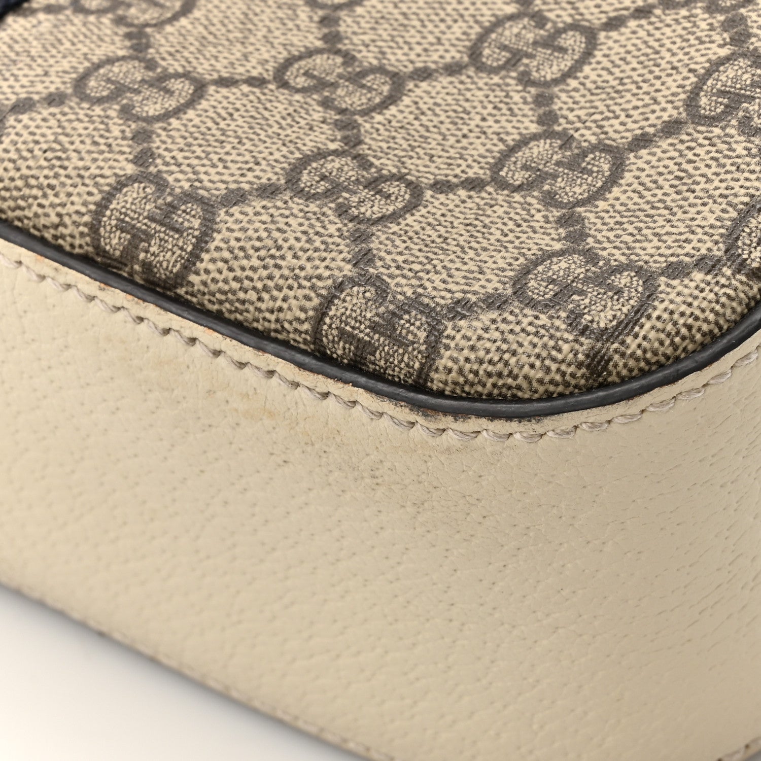 Gucci GG Supreme Monogram Textured Calfskin Web Small Ophidia Camera Bag Beige Ebony Mystic White 12 of 16
