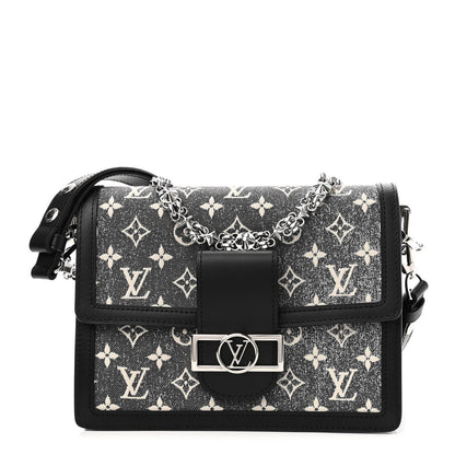 Louis Vuitton Denim Monogram Jacquard Dauphine MM Black 1 of 10