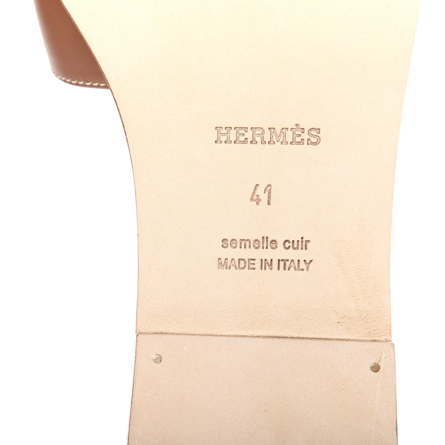 Hermes Box Calfskin Oran Sandals 41 Gold 9 of 10