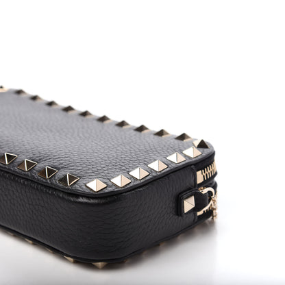 Valentino Garavani Pebbled Calfskin Rockstud Small Chain Shoulder Bag Black 10 of 12