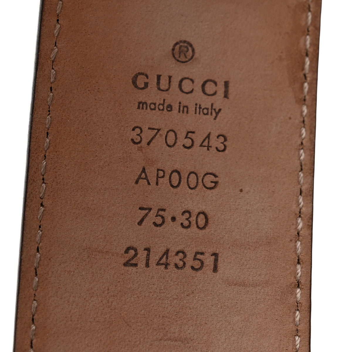 Gucci Calfskin Interlocking G 37mm Belt 75 30 Camelia 5 of 7