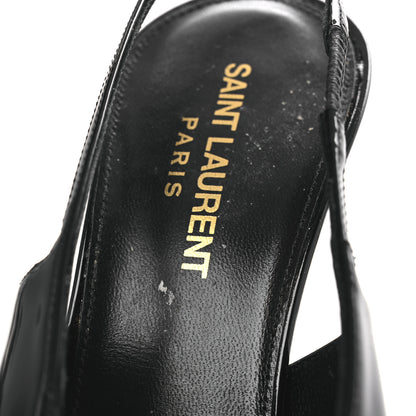 Saint Laurent Vernice Grupy Madame 115mm Slingback Pumps 38 Black 11 of 13