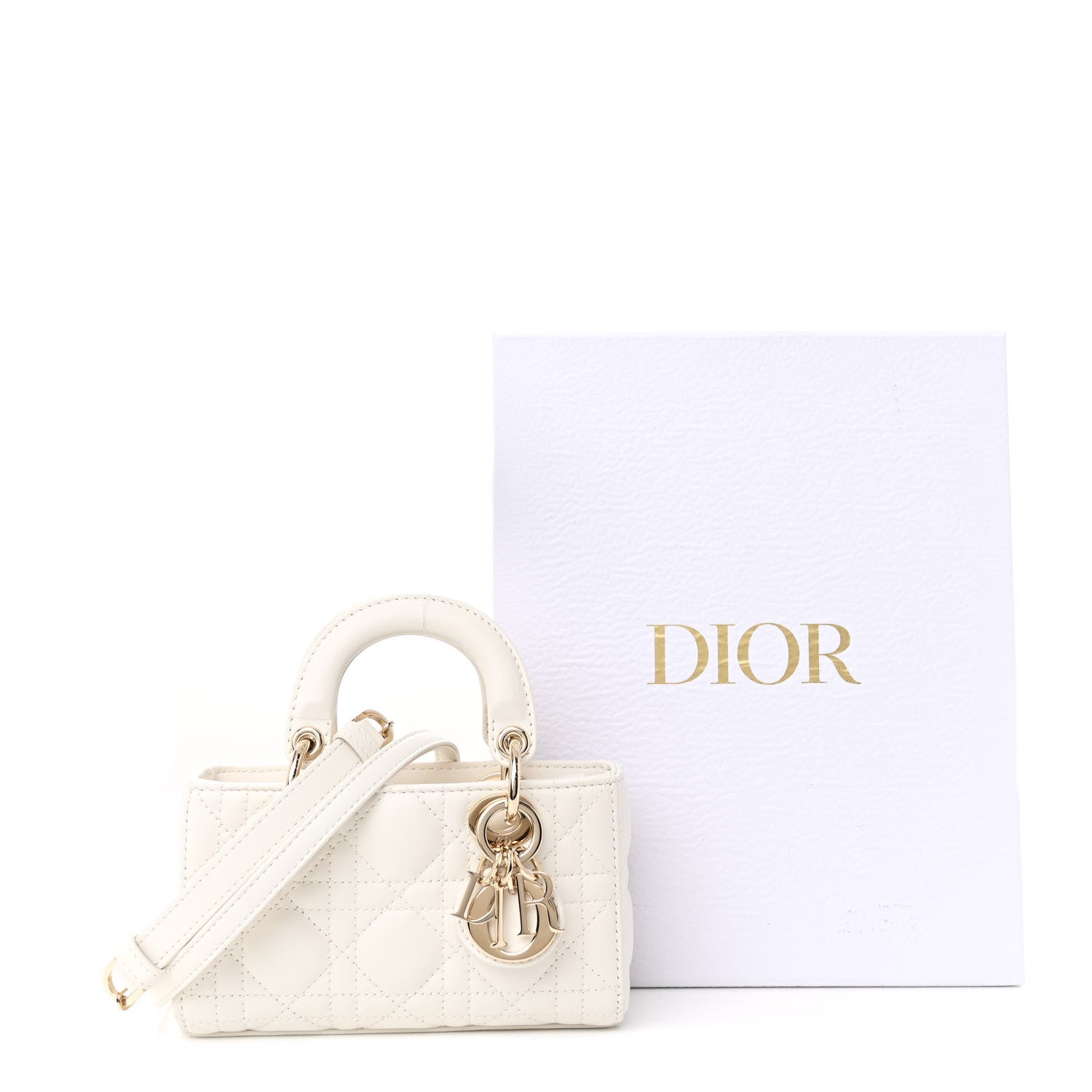 Christian Dior Lambskin Cannage Micro Lady D-Joy Latte 11 of 11