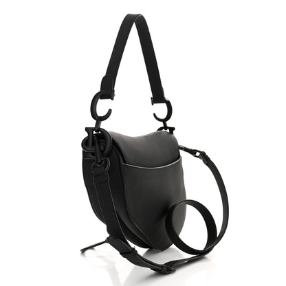 Christian Dior Ultra Matte Calfskin Saddle Bag With Strap Black Black 3 of 11