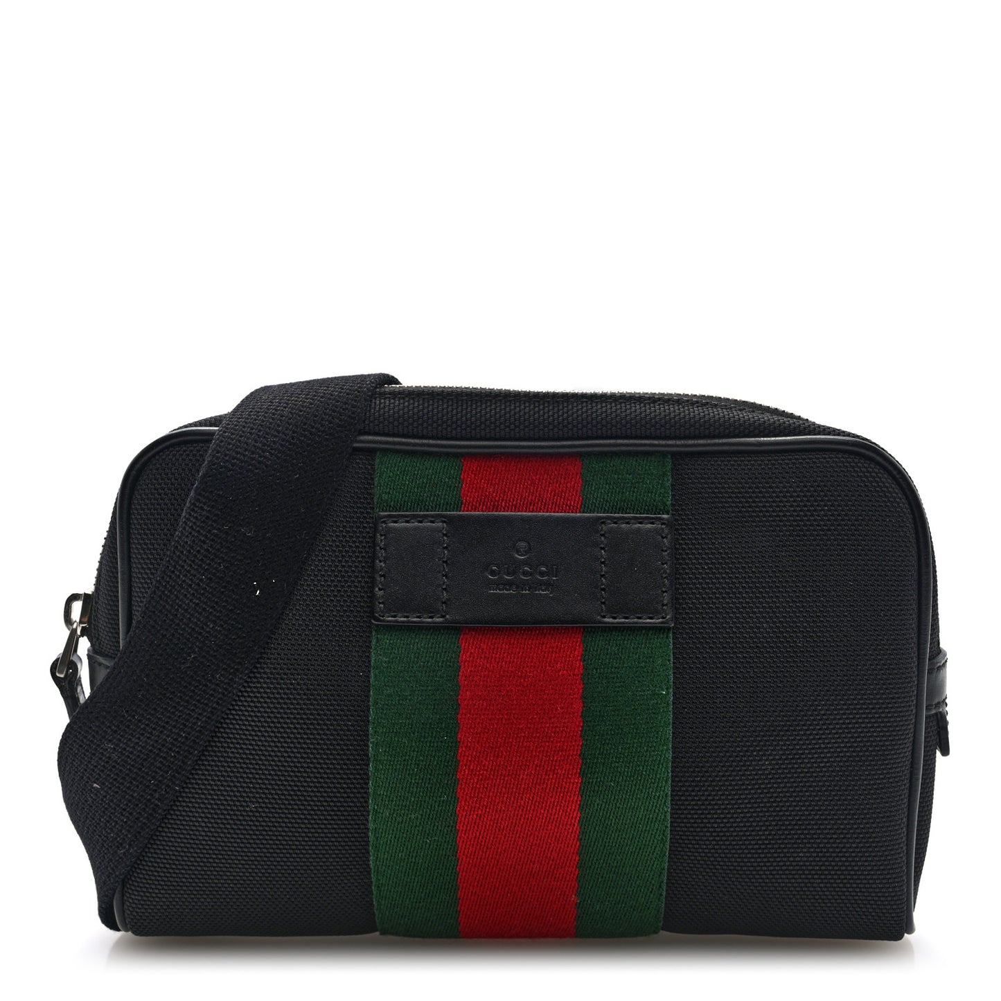 Canvas Web Slim Belt Bag Black
