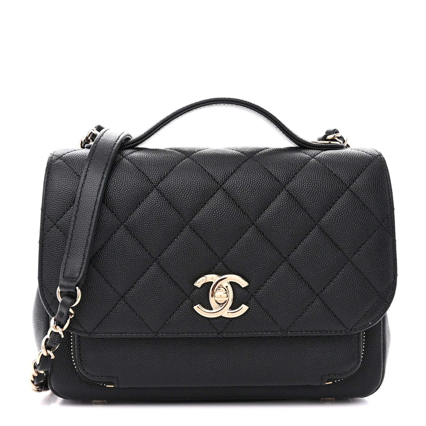 Caviar Quilted Medium Business Affinity Flap Black