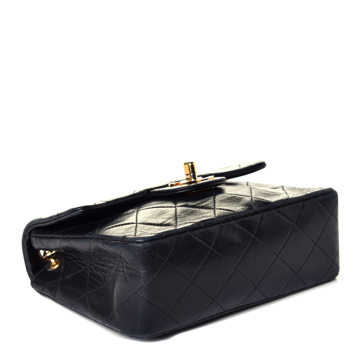 Lambskin Quilted Mini Square Flap Black