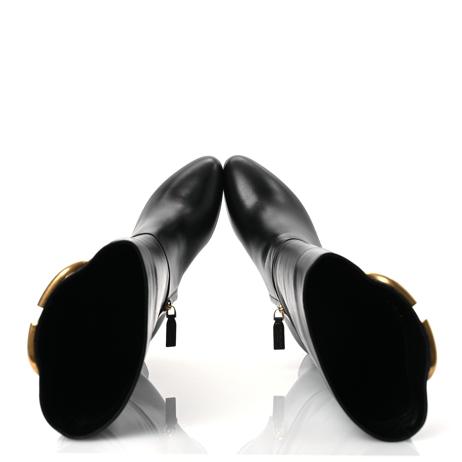 Valentino Garavani Calfskin Vlogo Knee High 85mm Boots 41 Black 2 of 13