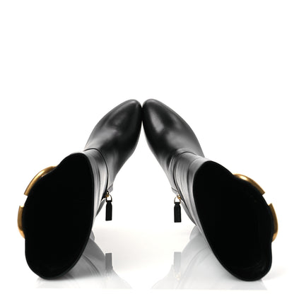Valentino Garavani Calfskin Vlogo Knee High 85mm Boots 41 Black 2 of 13