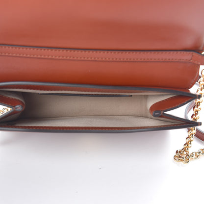 Chloe Calfskin Suede C Clutch With Chain Sepia Brown 5 of 11