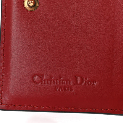 Christian Dior Lambskin Cannage Studded Lady Dior Card Holder Deep Red 6 of 15
