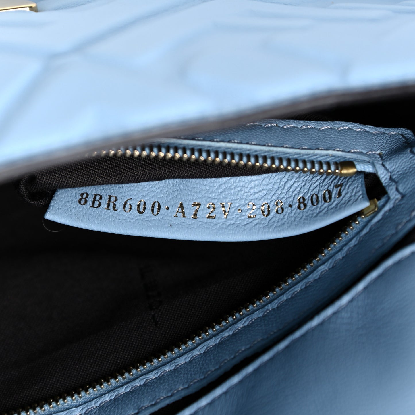 Nappa FF 1974 Embossed Baguette Azzurro Baby