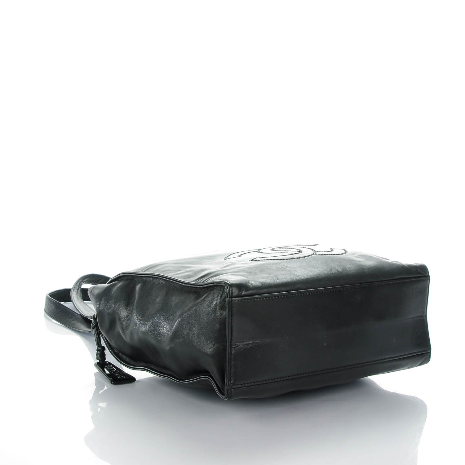 Chanel Lambskin CC Stitched Tote Black 4 of 8