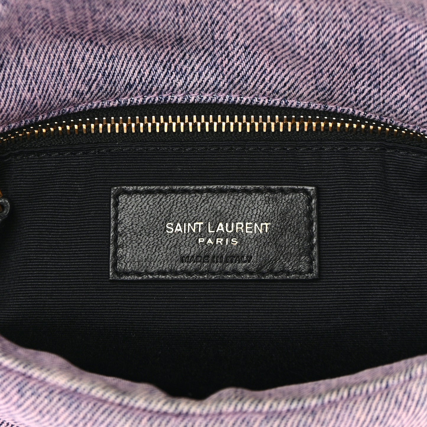Denim Quilted Small Loulou Puffer Monogram Chain Satchel Bleached Lilac