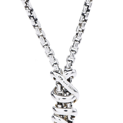 David Yurman Sterling Silver 18K Yellow Gold Diamond Helena Y Necklace 6 of 7