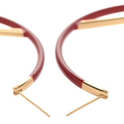 Fendi Metal Enamel Large F is Fendi Hoop Earrings Red Gold 3 of 6