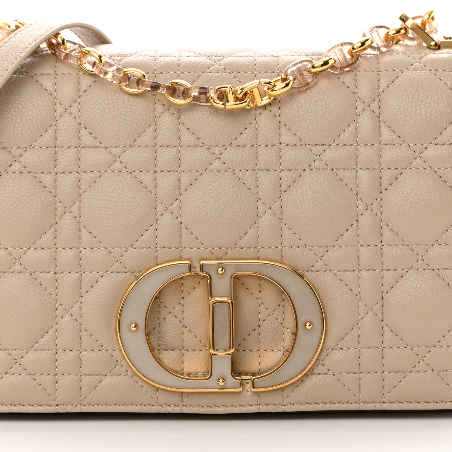 Christian Dior Calfskin Cannage Medium Caro Bag Beige 8 of 13