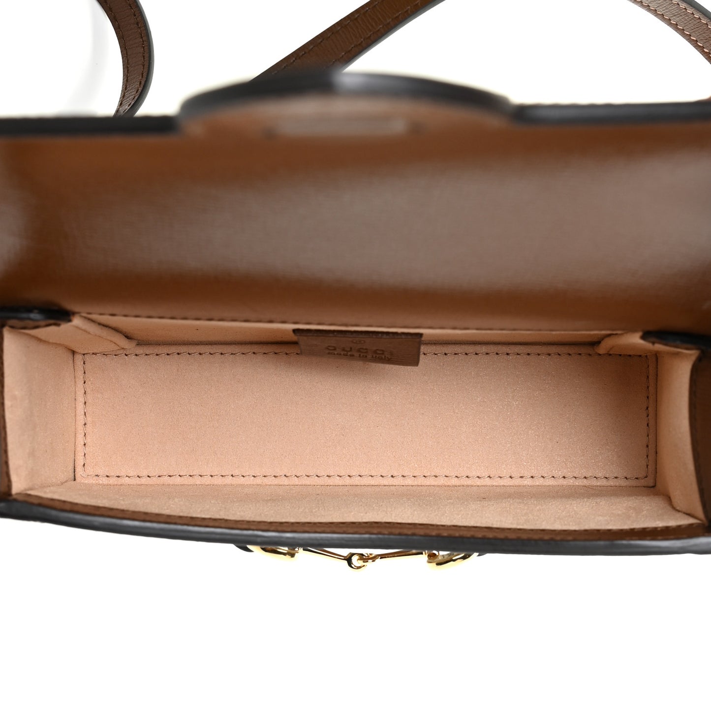 GG Supreme Monogram Mini Horsebit 1955 Shoulder Bag Beige Brown Sugar
