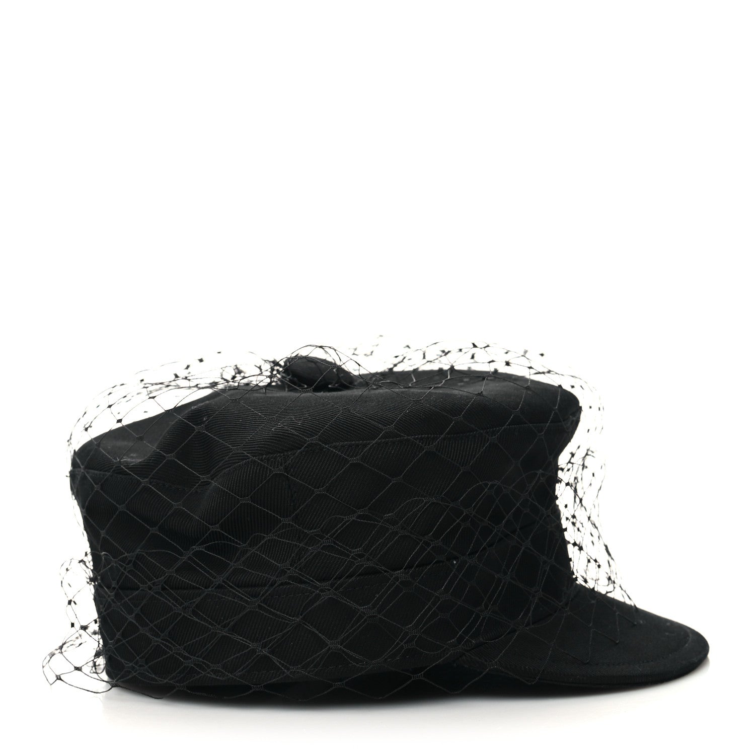 Christian Dior Cotton Canvas Arty Cap with Veil 58 Black 3 of 7
