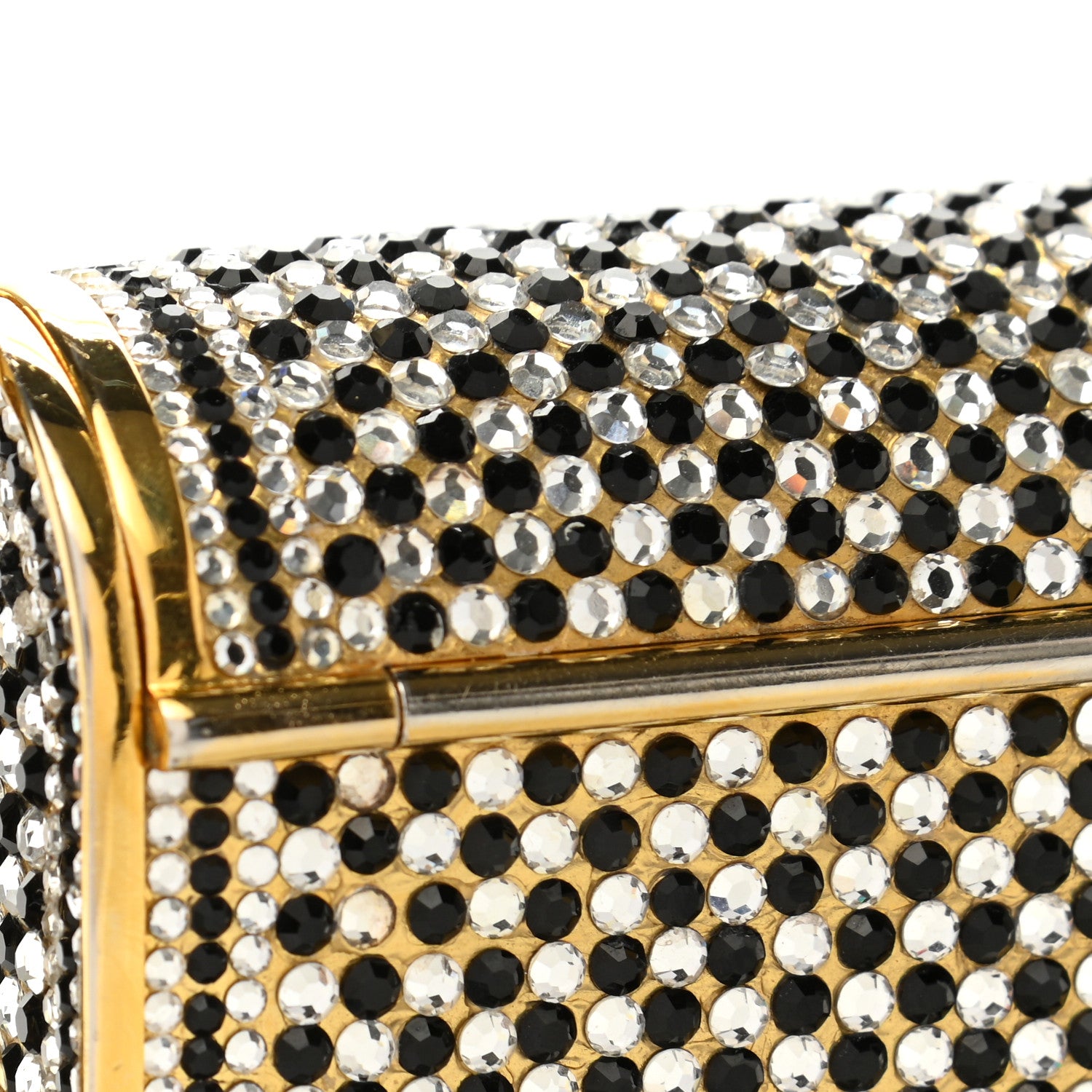 Judith Leiber Swarovski Crystal Clutch Gold Black 11 of 11