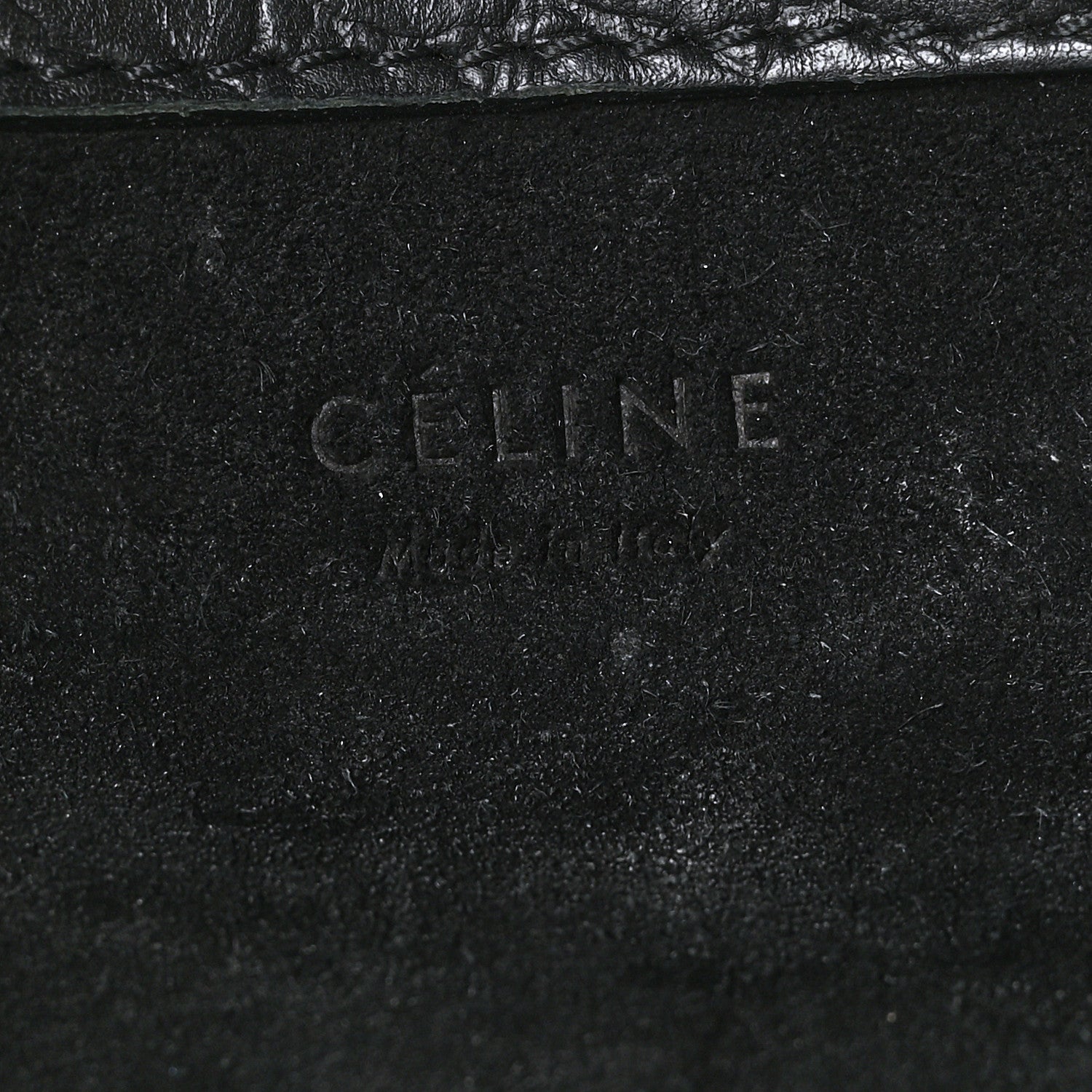 Celine Calfskin Crocodile Embossed Medium Phantom Luggage Black 6 of 10
