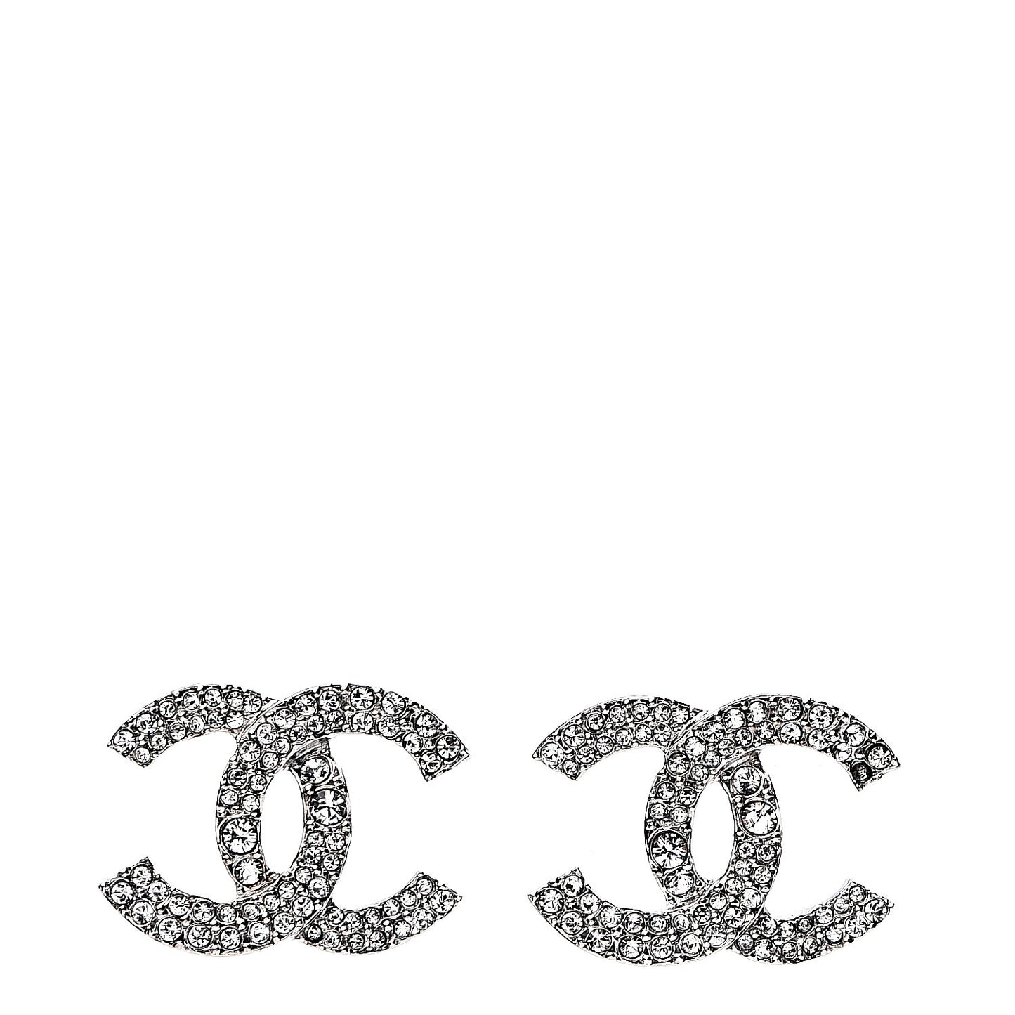Crystal CC Earrings Silver