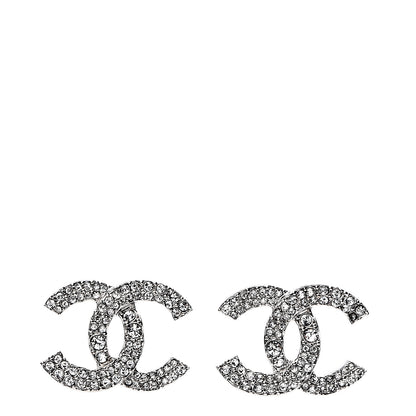 Chanel Crystal CC Earrings Silver 1 of 5