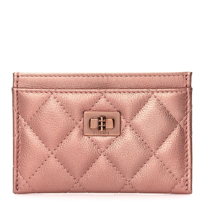 Chanel Metallic Caviar Quilted Reissue Card Holder Copper Pink 1 of 9
