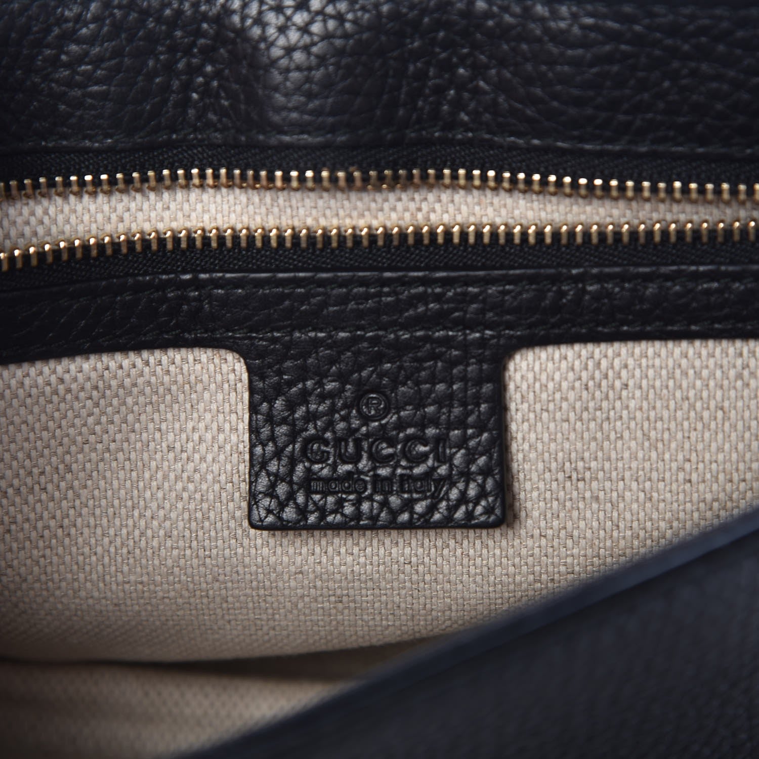 Gucci Pebbled Calfskin Medium Soho Flap Crossbody Black 7 of 9