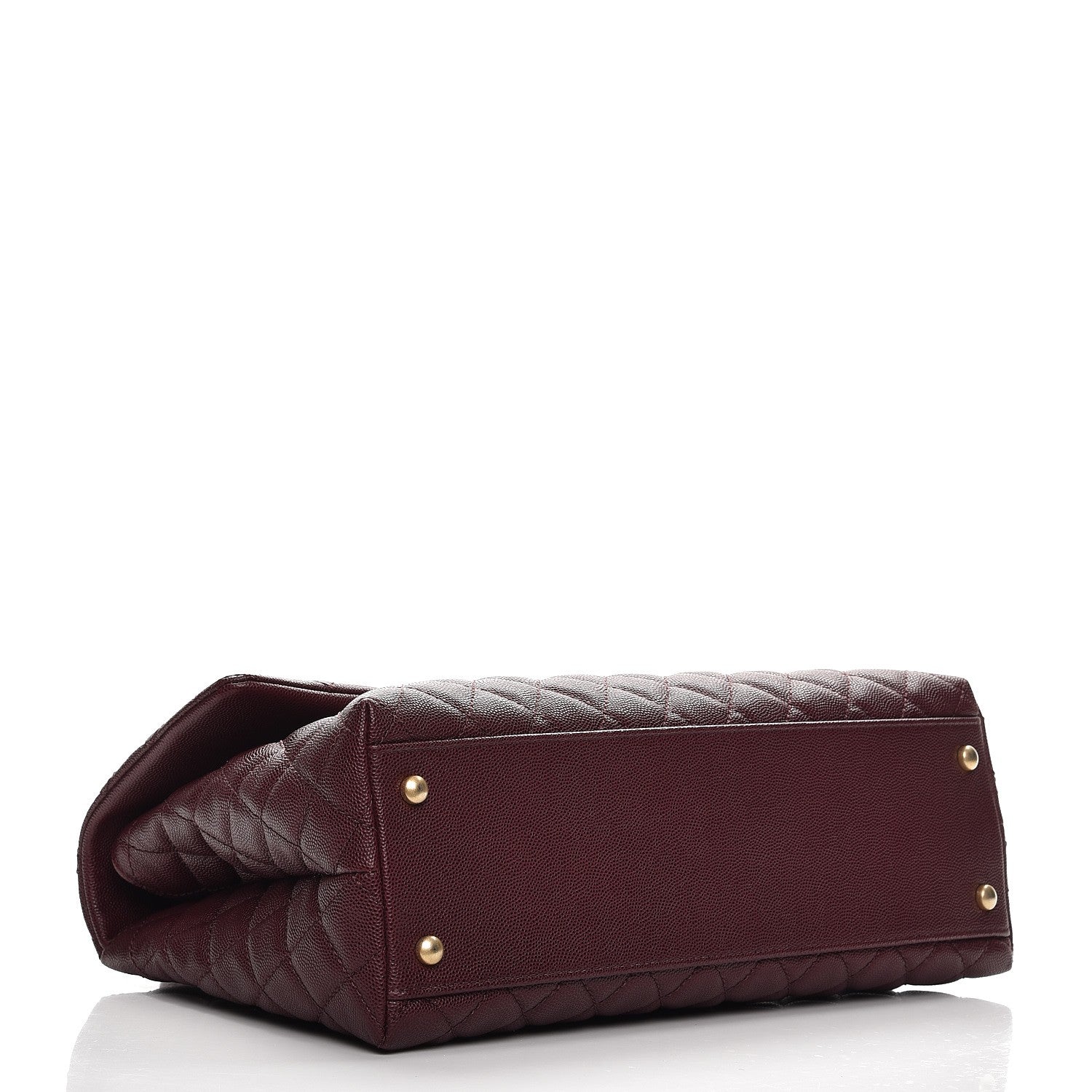 Chanel Caviar Lizard Quilted Medium Coco Handle Flap Burgundy 5 of 9