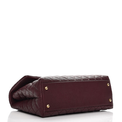 Chanel Caviar Lizard Quilted Medium Coco Handle Flap Burgundy 5 of 9