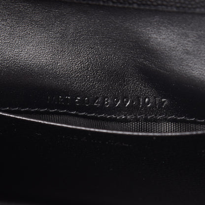 Saint Laurent Grain De Poudre Matelasse Chevron Monogram Card Case Black 8 of 10