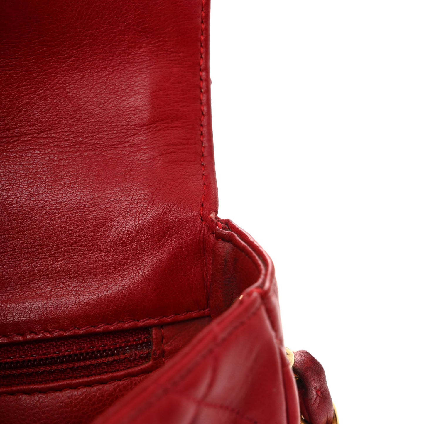 Lambskin Quilted Flap Crossbody Red