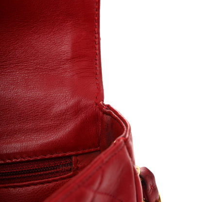 Chanel Lambskin Quilted Flap Crossbody Red 12 of 14