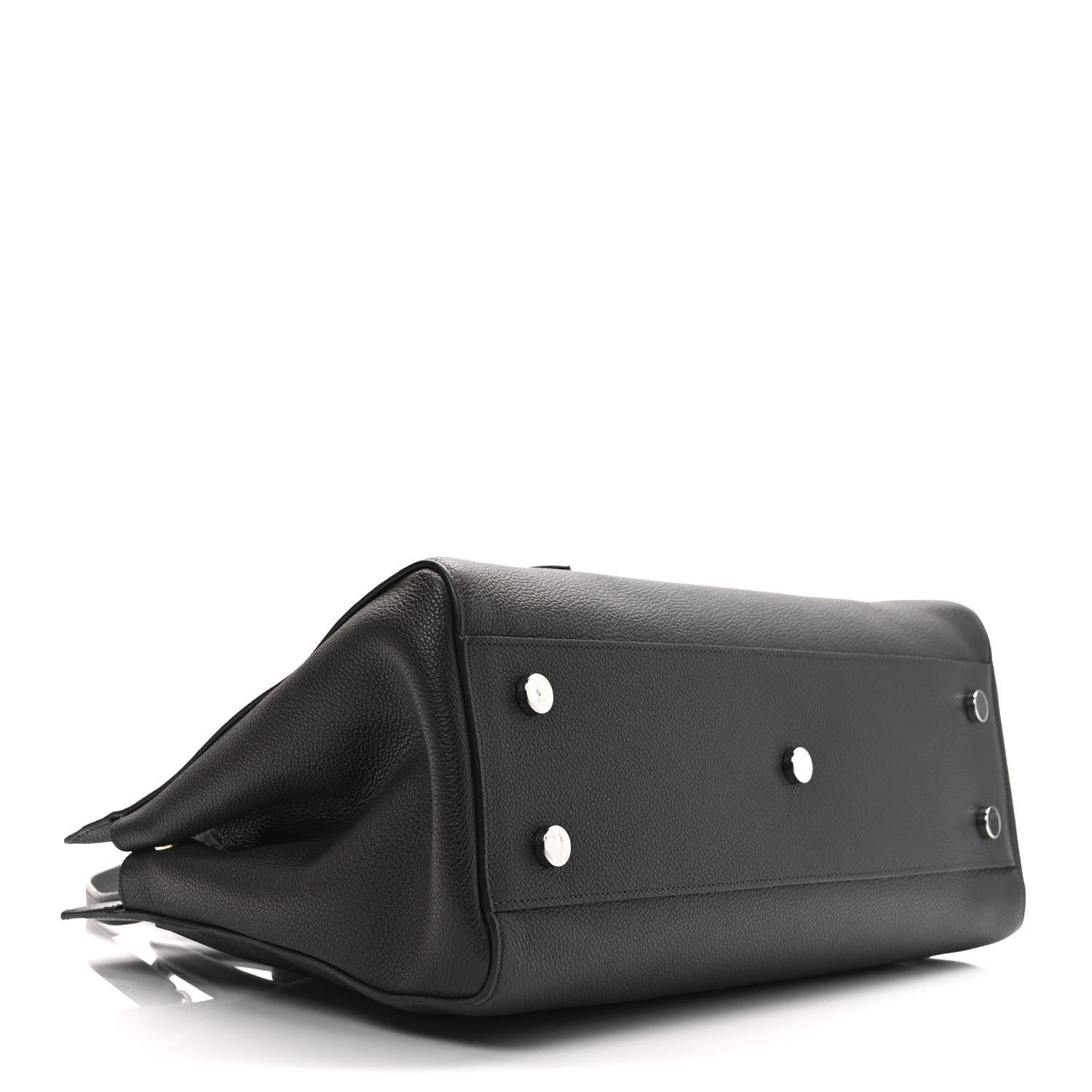 Saint Laurent Grained Calfskin Medium Cabas Rive Gauche Coal 4 of 9
