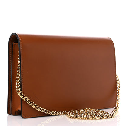Fendi Vitello King Tamponato Logo Embossed Medium Wallet On Chain Cuoio 3 of 10