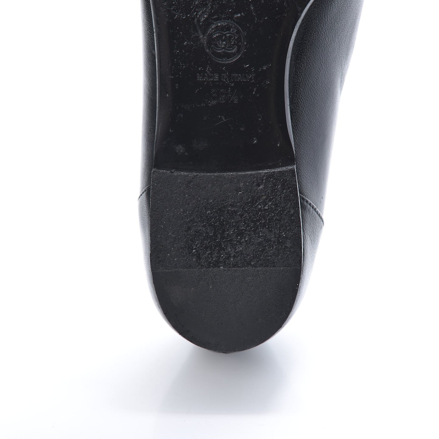 Lambskin Grosgrain CC Mocassin Loafers 39.5 Black