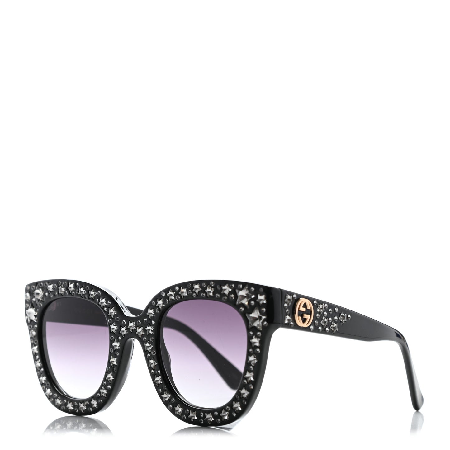 Acetate Stars Cat Eye Sunglasses GG0116S Black