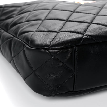 Chanel Lambskin Quilted Large CC Funky Town Hobo Black 5 of 11