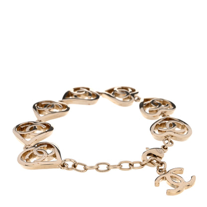 Chanel Metal CC Heart Coco In Love Bracelet Light Gold 3 of 4