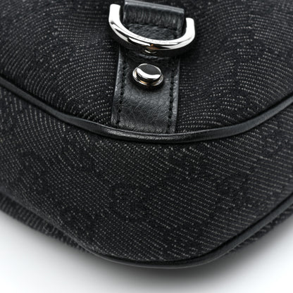 Gucci Denim Monogram Abbey D Ring Hobo Black 13 of 13