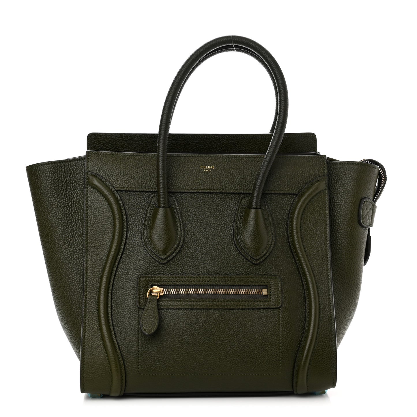 Drummed Calfskin Micro Luggage Khaki