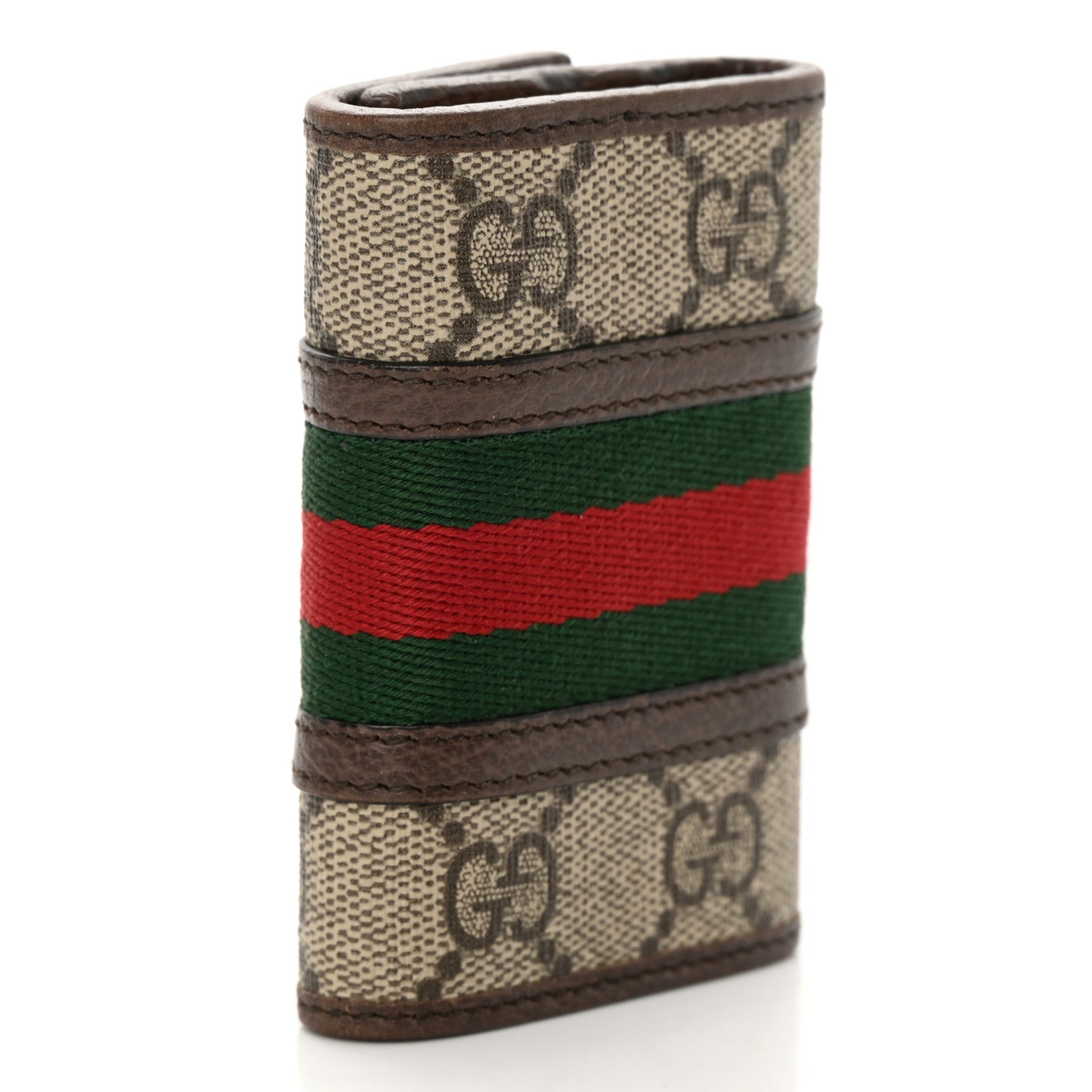 GG Supreme Monogram Web Ophidia 6 Key Holder Case Beige New Acero