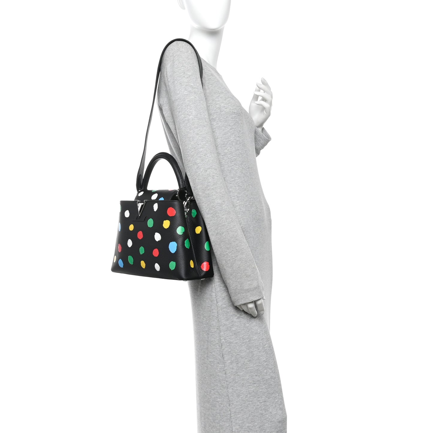 LV X YK Taurillon Capucines MM Black