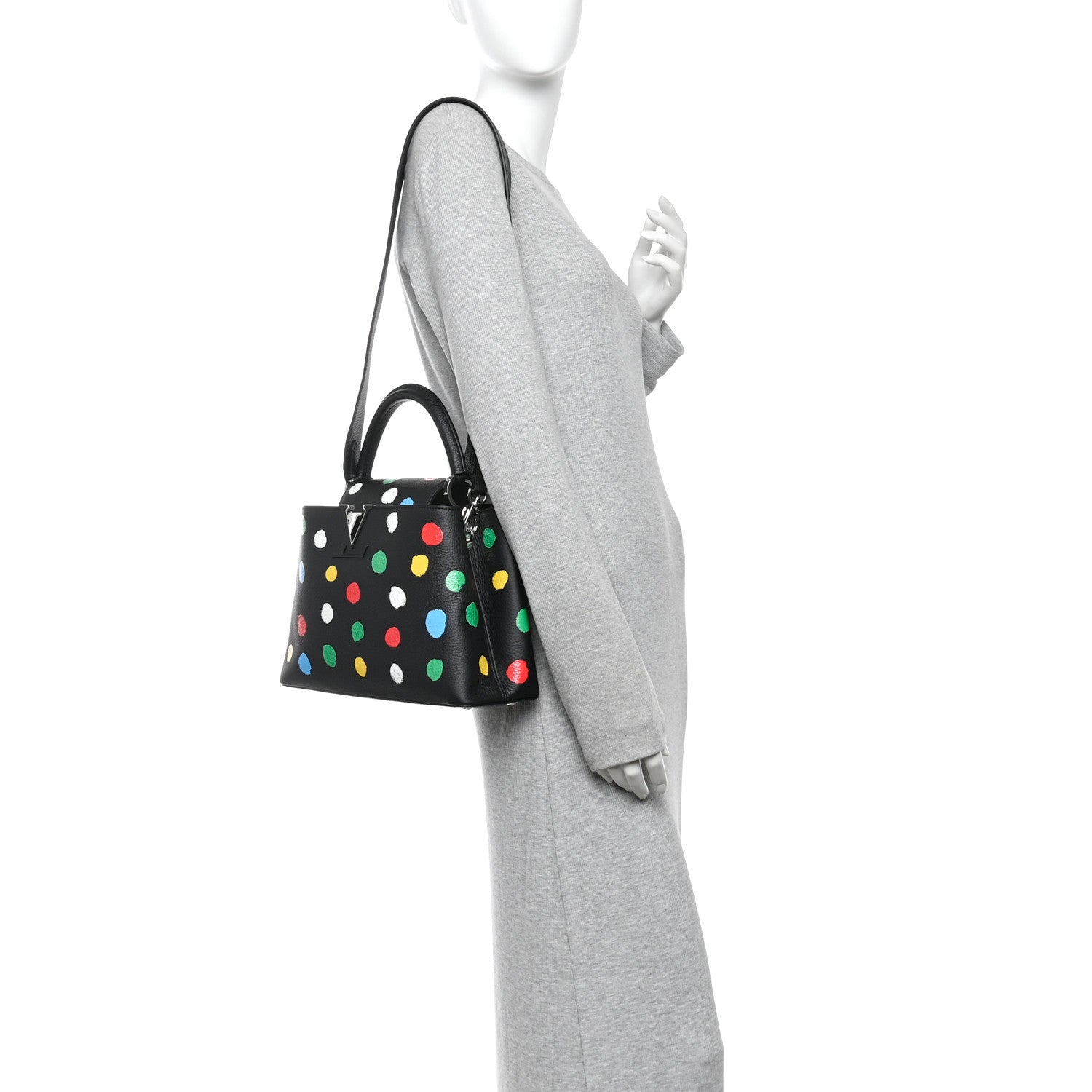 Louis Vuitton LV X YK Taurillon Capucines MM Black 2 of 9