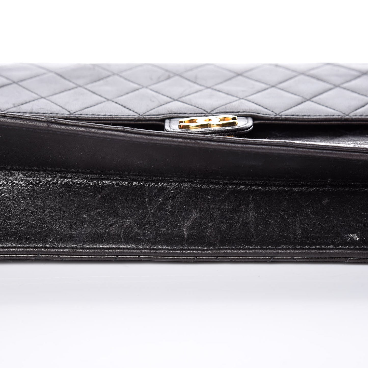 Lambskin Quilted Medium Single Flap Black